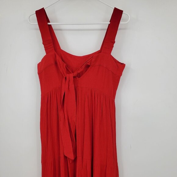 NWT Knox Rose Red Tiered Boho Peasant Long Sleeveless Maxi Dress Small - Picture 10 of 12